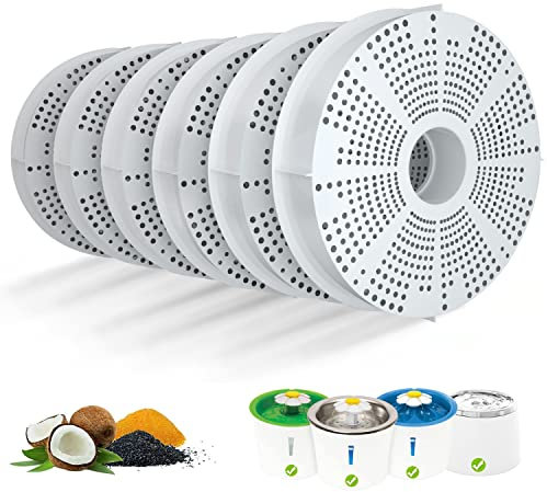 5.5inch Triple Action Cat Water Fountain Filters for Catit Design Senses Fountains for Catit Flower Fountains Pack of 6 …
