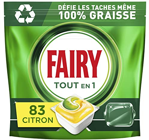 Fairy Original Tablettes Lave-vaisselle All In One, Citron, 83 Capsules, Efficaces Même Sur La Graisse Incrustée
