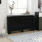 FIRBNUS 152x19x81.5 cm HeizköRperverkleidung HeizköRper Heizungsverkleidung HeizköRperabdeckung LamellentüR Lochplatte Holz HeizköRperkonsole Schwarz