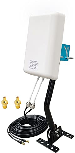 5G/ 4G/ LTE/WiFi/ 2x2 MIMO Antennas Outdoor Directional Panel Antenna for 4G LTE 5G Routers Verizon AT&T Sprint T-Mobile Home Internet with TS9 SMA Cable J-Mount Pole (Full Kit)