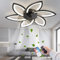 RRBEST LED Deckenventilator mit Beleuchtung,Kreativität 6 Flammige,Leise Dimmbar Lüfterlicht Deckenleuchte mit Fernbedienung Und APP Steuerung