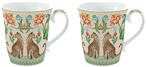 EASY LIFE Jungle Vibes Lot de 2 tasses tasse 300 ml en porcelaine