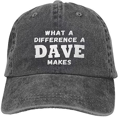 What A Differences A Dave Makes Hat Baseball Cap Hats for Men Adjustable Hat, Carbon, Einheitsgr��e
