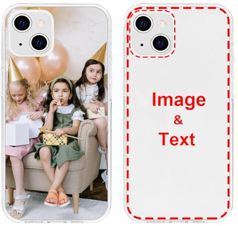 MXCUSTOM Personalised Phone Case for Apple iPhone 15 Plus, Customised with Photo Image Text Picture Design Make Your Own Phone Cover [Clear Soft TPU Slim Shockproof] (FXT-CR-P1)