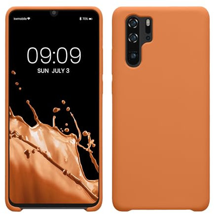kwmobile Hülle kompatibel mit Huawei P30 Pro Hülle - Silikon Handy Case - Handyhülle weiche Oberfläche - kabelloses Laden - Warme Aprikose