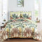 WONGS BEDDING Botanical Bettdecken-Set für King-Size-Bett, 7-teilig, Motiv: grüne Palme, wendbar, weiche Mikrofaser, Bettwäsche-Set mit Bettdecke, Bettlaken, Spannbetttuch, Kissenbezügen und