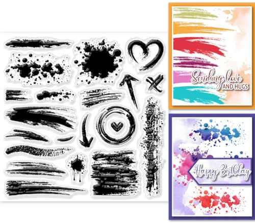 GLOBLELAND Farbflecken Transparente Stempel Farbflecken Dekorative Transparente Stempel 15x15 cm Silikonstempel Für Kartenherstellung Und Fotoalbum Dekoration Und DIY Scrapbooking