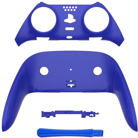 eXtremeRate Top Bottom Decorative Trim Shell Compatible with ps5 Edge Controller DIY Replacement Front Back Clip Shell, Custom Blue Plates Cover Compatible with ps5 Edge Controller