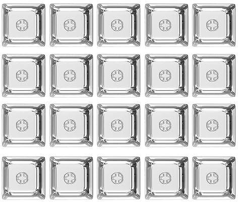 20Pcs Transparent Blank Keycap Set 1U 1X XDA Profile Crystal Translucent Keycaps For Mechanical Keyboard Transparent Keycaps