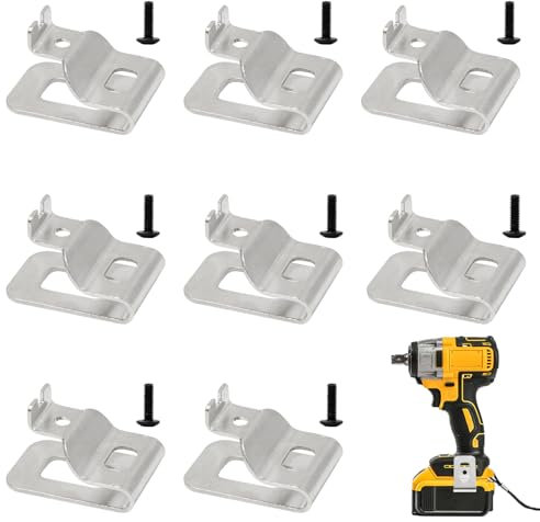 Keboyoe 8 Pcs Electric Drill Belt Clip Replacement Hooks Clips Electric Drill Belt Hook Clip Driver Belt Clip Hooks Tool Belt Clip Hook with 8 Pcs Screws Compatible with 20V MAX Drills Tools