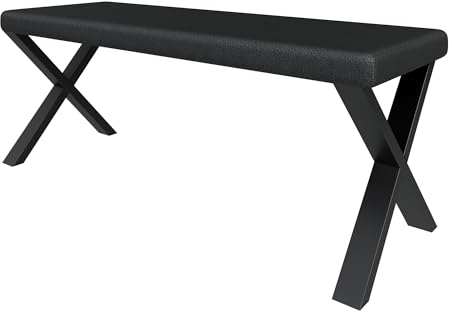 FURNISTAR Bank Akiko Metal X - Eckbankgruppe für Ihrem Esszimmer, Küche modern, Sitzecke, Essecke. Perfekt für Küche, Büro und Rezeption. Solide und Starke Verarbeitung. (128x44-Soft11)
