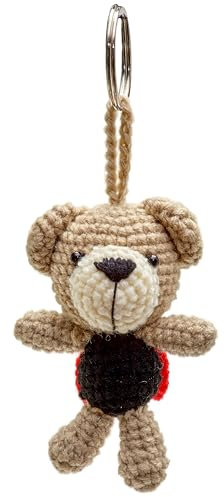 By Bers Frosch Kuh Bärchen gehäkelter Anhänger Schlüsselanhänger Taschenanhänger Häkel Wolle Tier lustig (HäkelBär_ladybug)