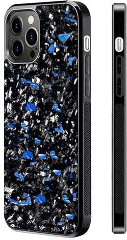 cookx Forged Carbon Fiber Phone Case,Magnetic Case Cover for iPhone Shockproof Phone Case,Support Wireless Charging (for iPhone 13,Blue)