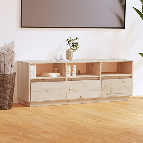 Bulliing TV-Schrank 140x37x50 cm Wohnwand Wohnzimmer Fernseher Schrank TV MöBel TV Sideboard TV Unterschrank Massivholz Kiefer
