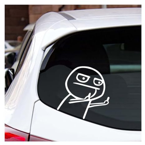 Adunsiaoto 2 Stück Lustiger Mittelfinger Autoaufkleber, Kreative Autoscheibenaufkleber, Aufkleber Für Autoglas Seitenscheibe Wasserdicht Mode Aufkleber Autozubehör(Silbrig Weiß)