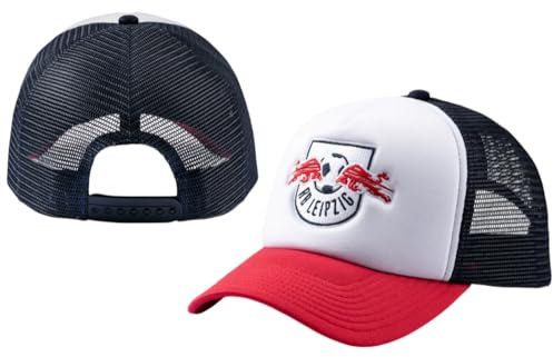 RB Leipzig Kinder Essential Trucker Cap rot-weiß Kappe | Basecap RBL - Plus Lesezeichen Wir lieben Fußball