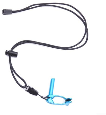 Pince-nez réglable en alliage d'aluminium avec cordon pour la plongée avec tuba et sports nautiques (bleu)