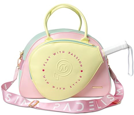 Padelísima - Paletero Padel - Mochila Padel Mujer- Bolsa Tenis Playa y Pickleball - Paletero Rosa - Llavero de Regalo - Funda Pala pádel Mujer - Mochila Rosa Amarilla y Verde