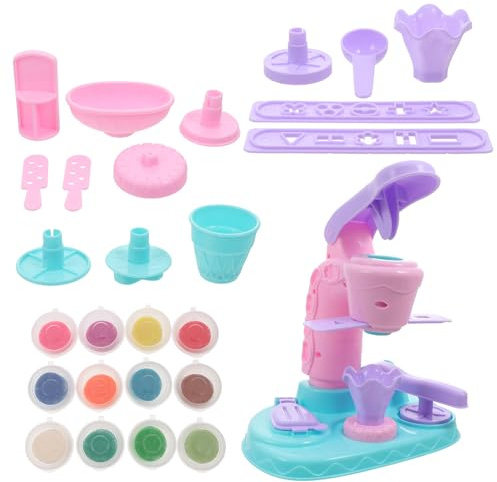 LOPUNER Ice Cream Making Set with Simulation Ice Cream Machine for Early Educational Pretend Play and Interactive DIY
