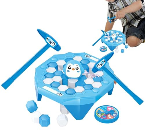 Penguin Ice Block Game, Save Penguin Table Puzzle Toy With Hammer, Interactive Children Ice Board Game, Improve Hand-eye Coordination, Fun Educational Party Toy For Kids, Family And Classroom Play