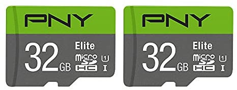 PNY 32GB Elite Class 10 U1 microSDHC Flash Memory Card 2-Pack - 100MB/s read, Class 10, U1, Full HD, UHS-I, micro SD