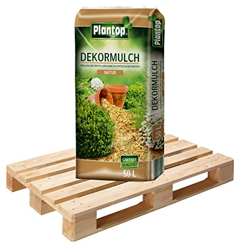 20 Sack Dekormulch Natur mit je 50 Liter = 1000 Liter Plantop Mulch