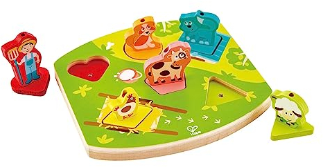 Hape Bauernhof-Geräusche-Puzzle | Soundpuzzle, aus Holz, ab 18 Monaten