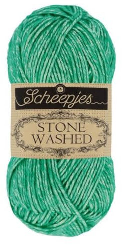 Scheepjes 1664-825 Stone Washed Baumwolle Garn, 825 Malachite, 1x50g
