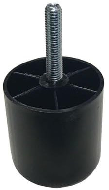 Furniture Legs Europe Lot de 4 pieds de meuble ronds en plastique noir - Hauteur : 5 cm (M8) - Plastique de qualité supérieure