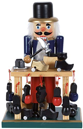 Nussknacker Kunsthandwerks-Stil Schuhmacher mit Tisch Mehrfarbig / 24 cm/weihnachtlicher Nussknacker/handbemalte Deko Figur aus Holz/weihnachtlich dekorieren