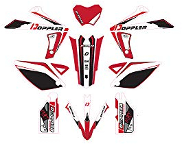 Satz Deko Doppler Rot und Schwarz Motorrad Rieju 50 Mrt Aufkleber Sticker 19 Teile