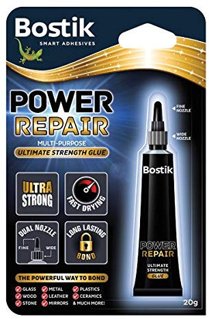 Power Repair Glue Dual Action Fine and Wide Nozzle, Clear, 20 g