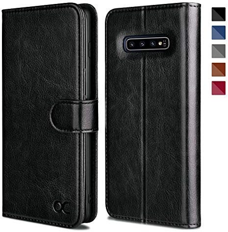 OCASE Cover Samsung S10 Plus, Custodia Galaxy S10 Plus Interno TPU Antiurto Portafoglio, Supporto Stand, Carta Fessura, Cover di Pelle Case Flip Custodia per Samsung Galaxy S10 Plus - Nero