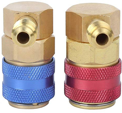 Atyhao Klimaanlage Schnellkupplung - R134A Klimaanlage Schnellkupplung 90 Grad Stecker Adapter Zubehör Nicht verstellbar