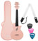 Cascha Carbon Fibre Ukulele Set (Konzert Ukulele inkl. Gigbag, Ukulelengurt, Tuner & 3 Picks) Pink