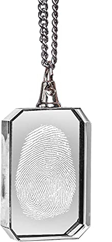 ArtPix 3D-Kristallfoto, 3D-Laser-geätztes Bild, gravierte Halskette Rechtech Fingerabdruck Kristall, Erinnerungs-Geburtstagsgeschenke für Mama, Papa, Männer, Frauen, Ihn, Jubiläumsgeschenke