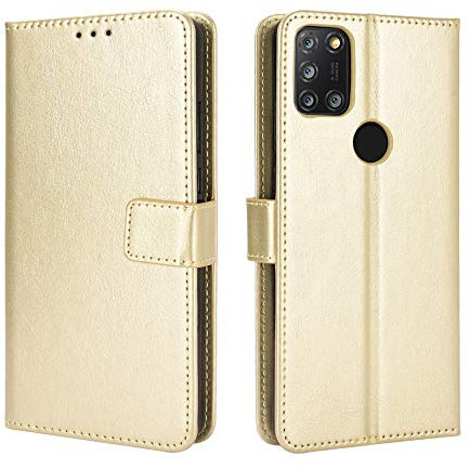 BellaCase Funda Alcatel 3X 2020 [Pata de Cabra] [Ranuras para Tarjetas] [Funda con Tapa magnética] Compatible con el teléfono Inteligente Alcatel 3X 2020(Dorado)