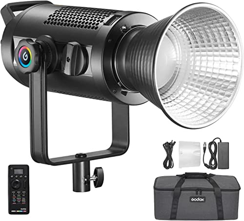 Godox SZ150R 150W RGB Studio LED Vidéo Lampe avec 37 FX Effets | CRI 97+ Bicouleur LED Light 2800K-6500K avec Télécommande RC-R9, Mode Silencieux pour Tournage Vidéo, Enregistrement