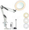 Tomshine LED Lupenleuchte mit Klemme, 8X Vergrößerungslampe Verstellbare Schwenkarmlampe Schreibtischlampe 3 Farbmodi Dimmbar für Tischhandwerk Werkbank Zum Lesen (weiß)