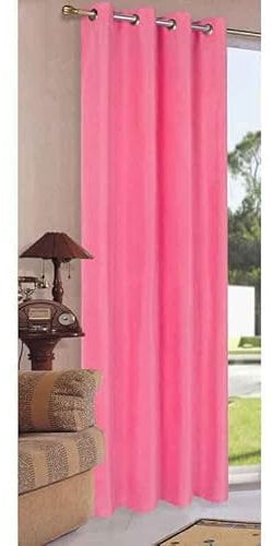 Gardinenbox Vorhang Schal Schlaufen Blickdicht Microsatin Lichtdurchlässig Kräuselband Uni Matt, Rosa, HxB 145x140 cm