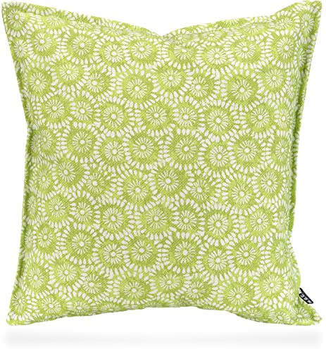 H.O.C.K. Yuno Outdoor Kissen inkl. Füllung mit Biese 45x45cm geblümt (45x45cm, grün)