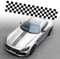 Autocollant De Bande De Capot De Voiture Universels Auto Racing Body Side Stripe Decal Jupe De Toit De Capot Pare-Chocs Damier Vinyle Modifié Decal Décoration pour Voitures SUV véhicules,Noir