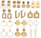 TOEECY 13 Paar Geometrische Runde Kreis Drop Stud Ohrringe in Goldfarbe - Hänger - Damen/Mädchen - Hypoallergen - Geeignet für Casual Anlässe