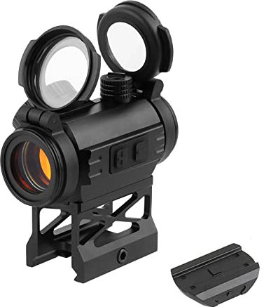 ToopMount 1x20 Visières Viseur à Point Rouge 2MOA Viseurs à Tube avec 2 Supports de Rail Picatinny 21 mm et couvercles d'objectif Transparents (4 Styles Disponibles) (Style 1)