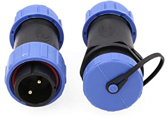 ZBLZGP HE21 2-polig Luftfahrt Rundsteckverbinder mit Industriegewinde IP68 Wasserdicht Stecker und Buchse In-Line Kabelstecker