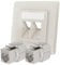 hb-digital 2-Port CAT 7 Network Socket Flush-Mounted RAL9010 + 2 x CAT 7 Keystone RJ45 Module LAN Ethernet Keystone Socket Socket Socket for CAT 5e CAT 6 CAT 6a Max. 10 Gbit/s STP - Pure White