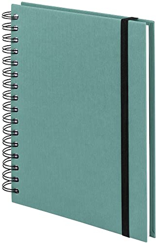 Rössler Papier 1875452381 - S.O.H.O. Wire-O Notizbuch mit Gummizug, DIN A5, 160 Seiten, Opal, 1 Stück, blanko, 15,5 x 21,7 cm