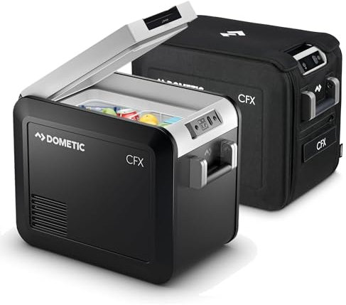 DOMETIC CFX3 25 + Schutzhülle - Tragbare Kompressor Kühlbox 25L - APP-Steuerung - 12/24V 240V - Elektrische Kühlbox, Gefrierbox Auto, Mini-Kühlschrank