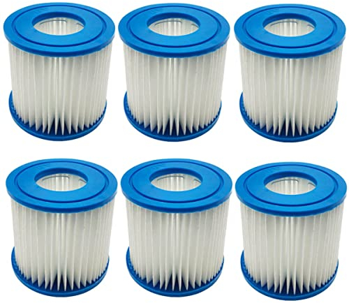 Benfosh Lot de 6 cartouches filtrantes pour Bestway Type VII et D, compatibles avec cartouche filtrante Intex Type D Hot Spring Spa Piscines