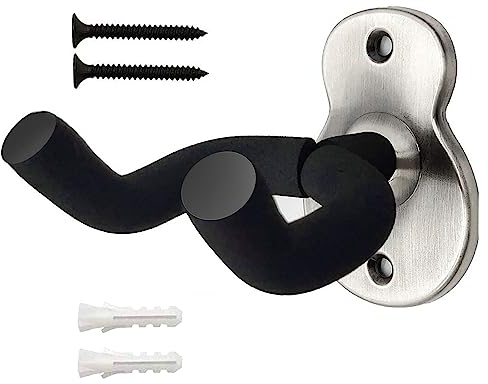 Orssmigs Soporte de Guitarra de Pared Metal con Esponja Protectora - Colgador para Guitarra, Ukelele, Bajo, Violín (Plata)